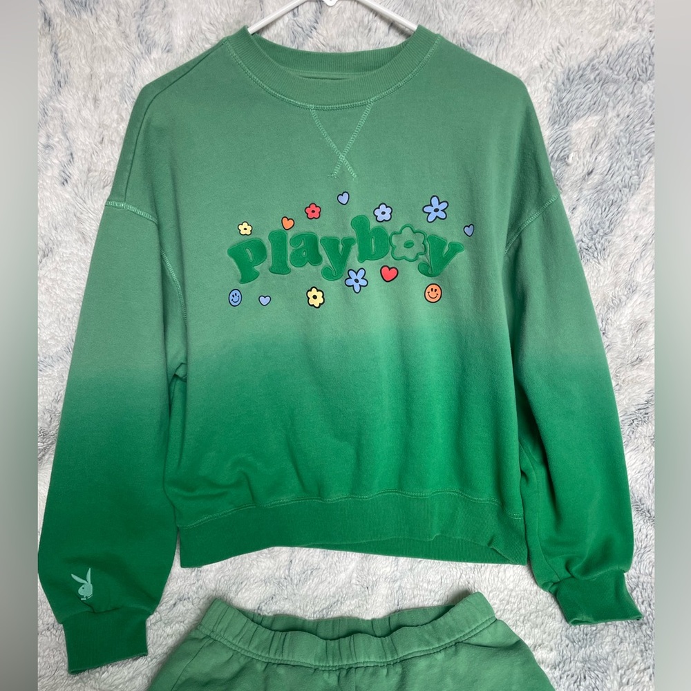 Playboy matching sweatshirt & shorts set